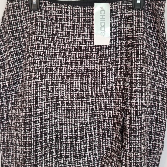 CHICO'S Tweed Fringed Skirt NWT Large (chico's 2) - Picture 3 of 7